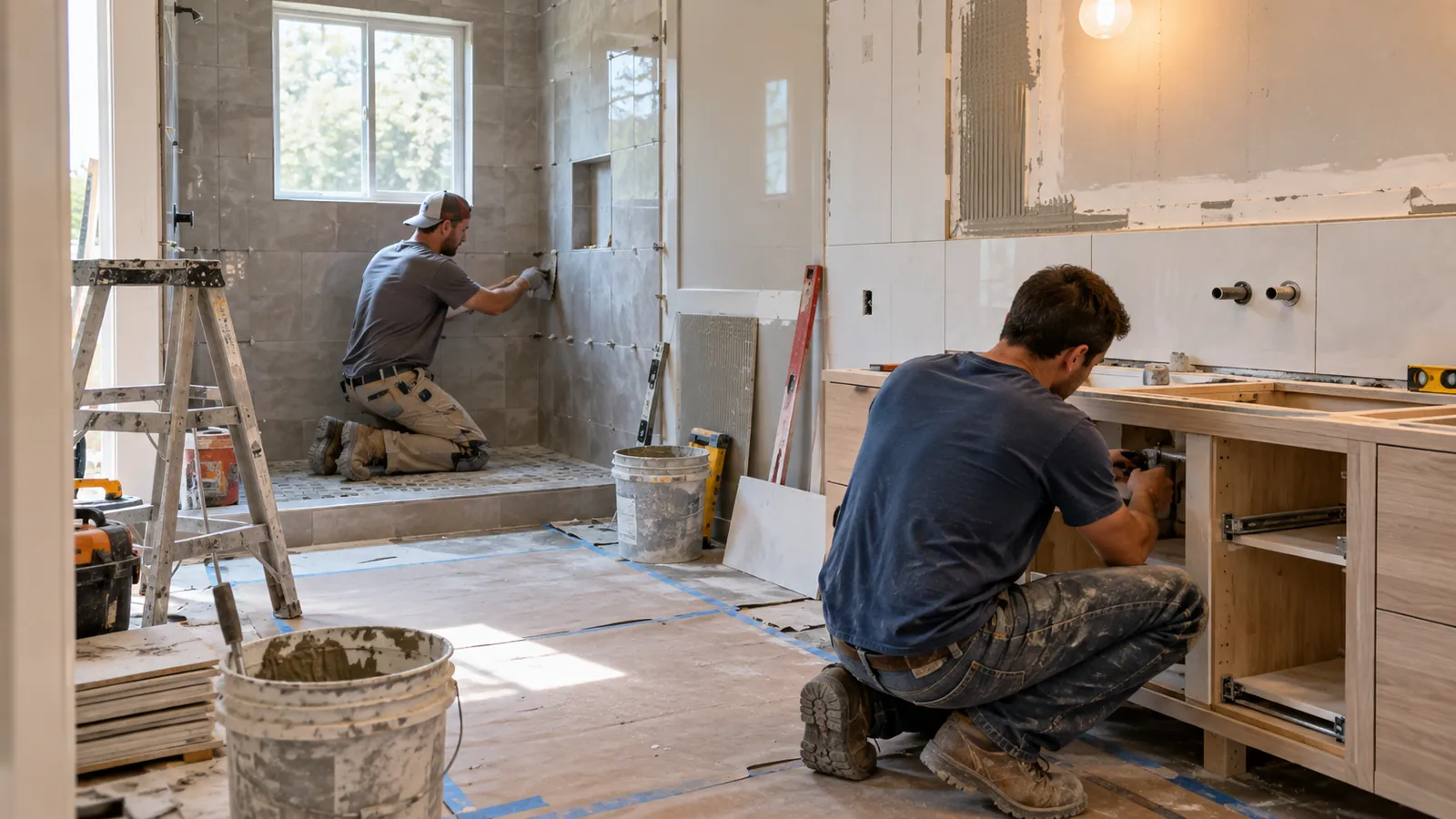 Bathroom renovation in progress