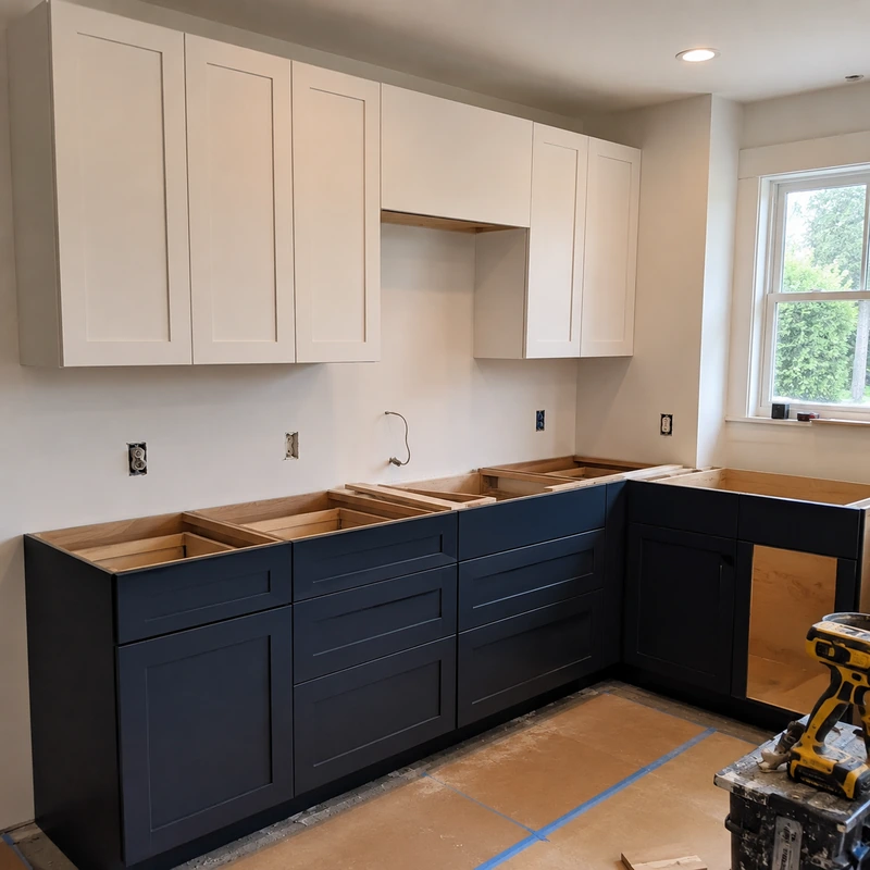 Sample kitchen cabinet installation